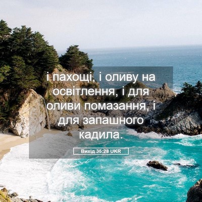 Picture 05 - Вихід 35:28 UKR - і пахощі, і оливу на - Bible Verse Picture