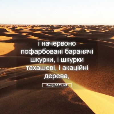 Picture 05 - Вихід 35:7 UKR - і начервоно пофарбовані - Bible Verse Picture