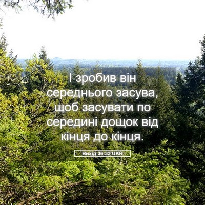 Picture 05 - Вихід 36:33 UKR - І зробив він середнього - Bible Verse Picture