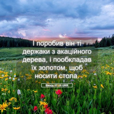 Picture 05 - Вихід 37:15 UKR - І поробив він ті держаки з - Bible Verse Picture