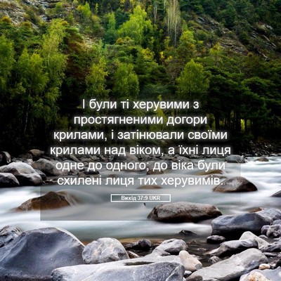 Picture 05 - Вихід 37:9 UKR - І були ті херувими з - Bible Verse Picture