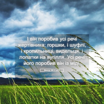 Picture 05 - Вихід 38:3 UKR - І він поробив усі речі - Bible Verse Picture