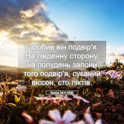 Picture 05 - Вихід 38:9 UKR - І зробив він подвір'я. На - Bible Verse Picture