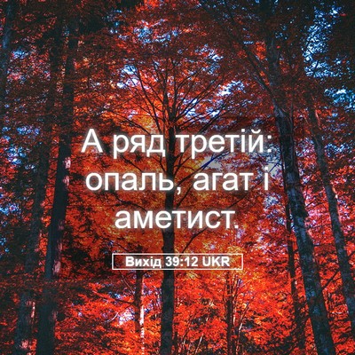 Picture 05 - Вихід 39:12 UKR - А ряд третій: опаль, агат і - Bible Verse Picture