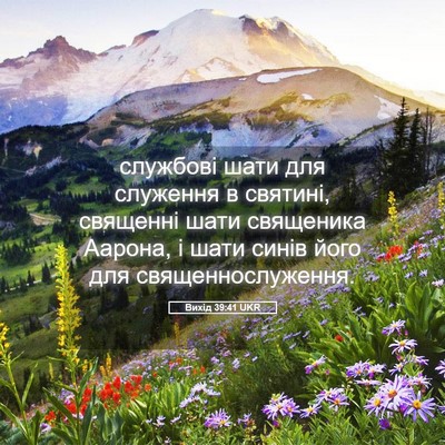 Picture 05 - Вихід 39:41 UKR - службові шати для служення - Bible Verse Picture