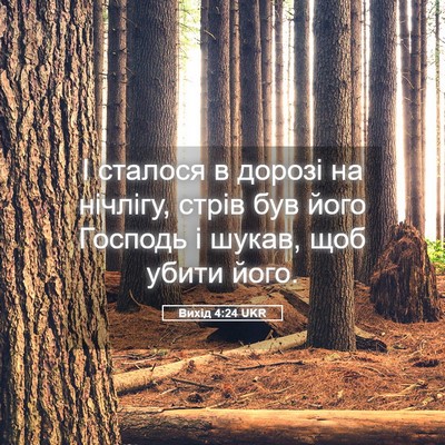 Picture 05 - Вихід 4:24 UKR - І сталося в дорозі на - Bible Verse Picture