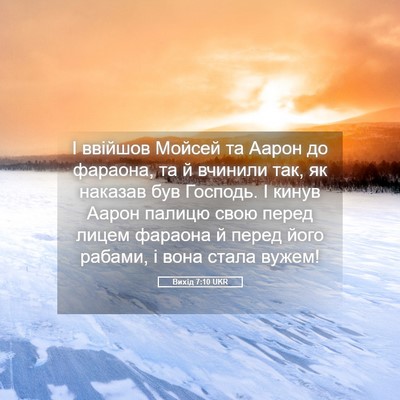 Picture 05 - Вихід 7:10 UKR - І ввійшов Мойсей та Аарон - Bible Verse Picture