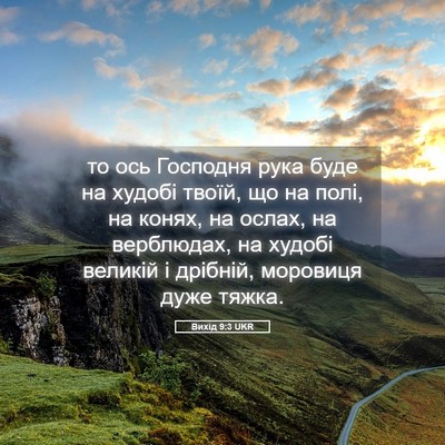 Picture 05 - Вихід 9:3 UKR - то ось Господня рука буде - Bible Verse Picture