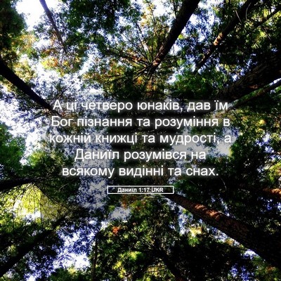 Picture 05 - Даниїл 1:17 UKR - А ці четверо юнаків, дав їм - Bible Verse Picture