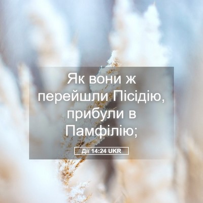 Picture 05 - Дії 14:24 UKR - Як вони ж перейшли Пісідію, - Bible Verse Picture