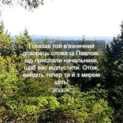 Picture 05 - Дії 16:36 UKR - І сказав той в'язничний - Bible Verse Picture