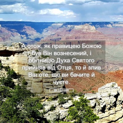 Picture 05 - Дії 2:33 UKR - А отож, як правицею Божою - Bible Verse Picture