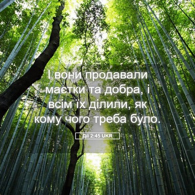 Picture 05 - Дії 2:45 UKR - І вони продавали маєтки та - Bible Verse Picture