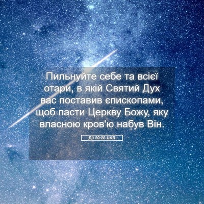 Picture 05 - Дії 20:28 UKR - Пильнуйте себе та всієї - Bible Verse Picture