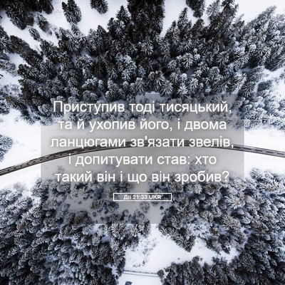 Picture 05 - Дії 21:33 UKR - Приступив тоді тисяцький, - Bible Verse Picture