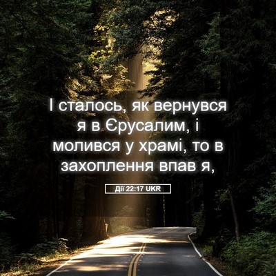Picture 05 - Дії 22:17 UKR - І сталось, як вернувся я в - Bible Verse Picture