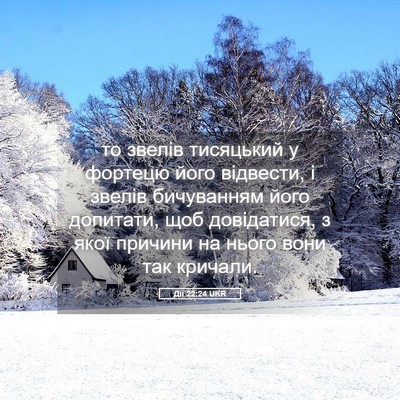 Picture 05 - Дії 22:24 UKR - то звелів тисяцький у - Bible Verse Picture