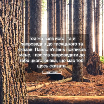 Picture 05 - Дії 23:18 UKR - Той же взяв його, та й - Bible Verse Picture