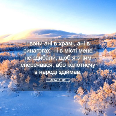 Picture 05 - Дії 24:12 UKR - І вони ані в храмі, ані в - Bible Verse Picture