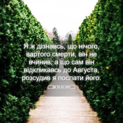 Picture 05 - Дії 25:25 UKR - Я ж дізнавсь, що нічого, - Bible Verse Picture