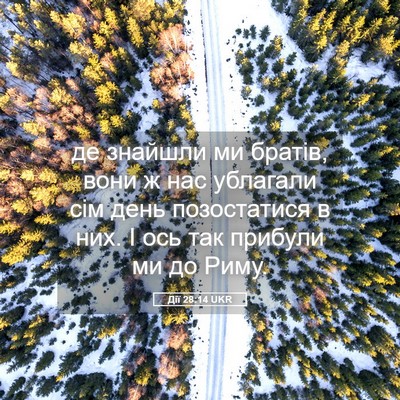 Picture 05 - Дії 28:14 UKR - де знайшли ми братів, вони - Bible Verse Picture