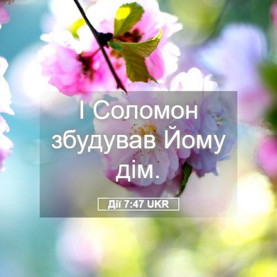 Picture 05 - Дії 7:47 UKR - І Соломон збудував Йому - Bible Verse Picture