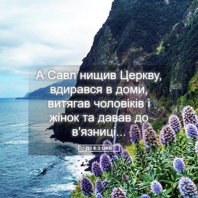 Picture 05 - Дії 8:3 UKR - А Савл нищив Церкву, - Bible Verse Picture