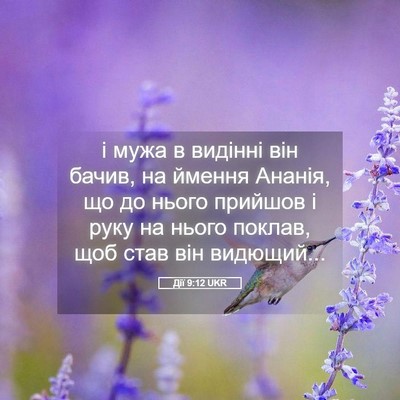 Picture 05 - Дії 9:12 UKR - і мужа в видінні він бачив, - Bible Verse Picture