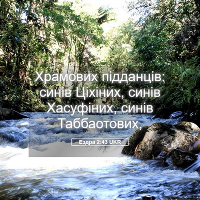 Picture 05 - Ездра 2:43 UKR - Храмових підданців: синів - Bible Verse Picture
