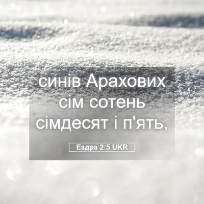 Picture 05 - Ездра 2:5 UKR - синів Арахових сім сотень - Bible Verse Picture