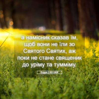Picture 05 - Ездра 2:63 UKR - а намісник сказав їм, щоб - Bible Verse Picture
