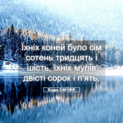 Picture 05 - Ездра 2:66 UKR - Їхніх коней було сім - Bible Verse Picture