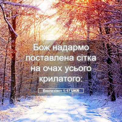 Picture 05 - Екклезіяст 1:17 UKR - Бож надармо поставлена - Bible Verse Picture