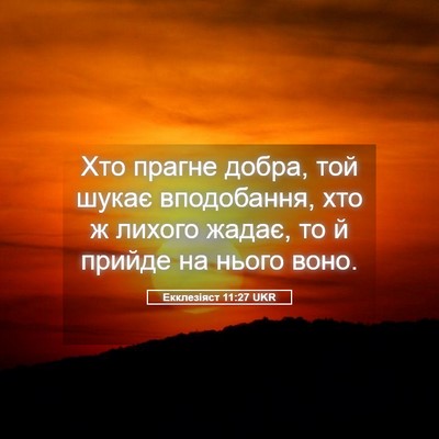 Picture 05 - Екклезіяст 11:27 UKR - Хто прагне добра, той шукає - Bible Verse Picture
