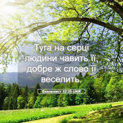 Picture 05 - Екклезіяст 12:25 UKR - Туга на серці людини - Bible Verse Picture