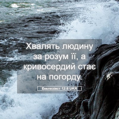 Picture 05 - Екклезіяст 12:8 UKR - Хвалять людину за розум її, - Bible Verse Picture