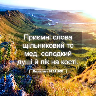 Picture 05 - Екклезіяст 16:24 UKR - Приємні слова щільниковий - Bible Verse Picture