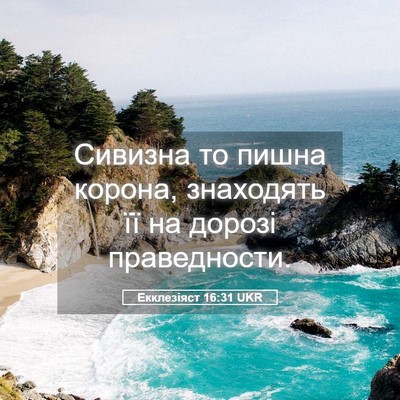 Picture 05 - Екклезіяст 16:31 UKR - Сивизна то пишна корона, - Bible Verse Picture