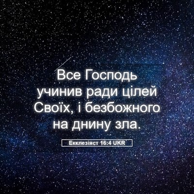 Picture 05 - Екклезіяст 16:4 UKR - Все Господь учинив ради - Bible Verse Picture