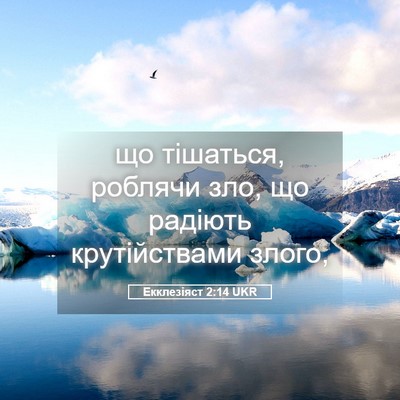 Picture 05 - Екклезіяст 2:14 UKR - що тішаться, роблячи зло, - Bible Verse Picture