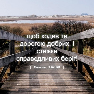 Picture 05 - Екклезіяст 2:20 UKR - щоб ходив ти дорогою - Bible Verse Picture