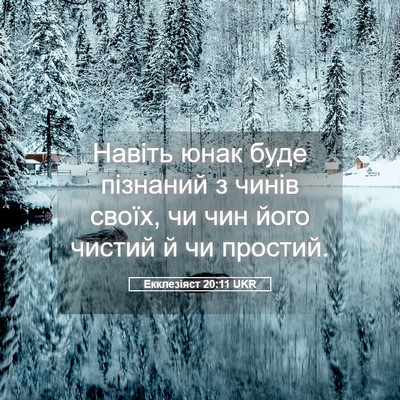 Picture 05 - Екклезіяст 20:11 UKR - Навіть юнак буде пізнаний - Bible Verse Picture