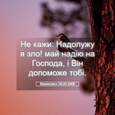 Picture 05 - Екклезіяст 20:22 UKR - Не кажи: Надолужу я зло! май - Bible Verse Picture