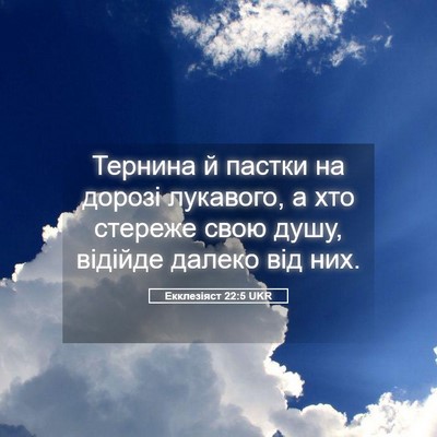 Picture 05 - Екклезіяст 22:5 UKR - Тернина й пастки на дорозі - Bible Verse Picture