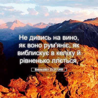 Picture 05 - Екклезіяст 23:31 UKR - Не дивись на вино, як воно - Bible Verse Picture