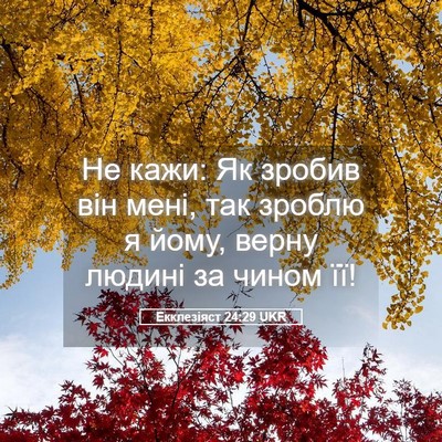 Picture 05 - Екклезіяст 24:29 UKR - Не кажи: Як зробив він мені, - Bible Verse Picture