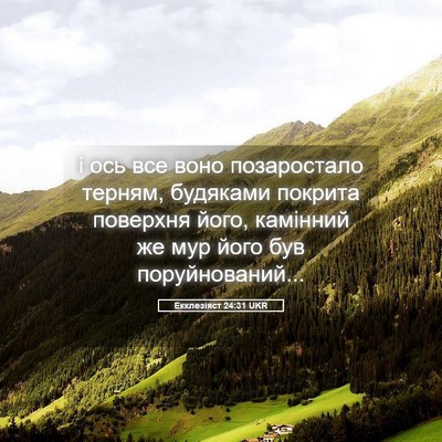 Picture 05 - Екклезіяст 24:31 UKR - і ось все воно позаростало - Bible Verse Picture