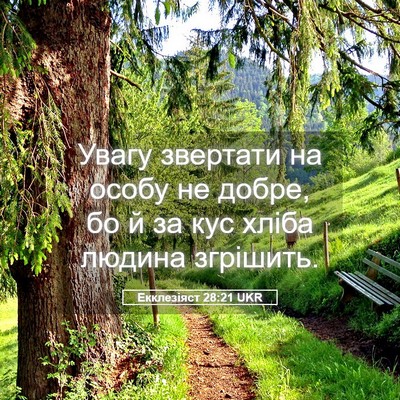 Picture 05 - Екклезіяст 28:21 UKR - Увагу звертати на особу не - Bible Verse Picture