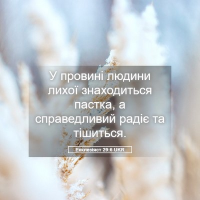 Picture 05 - Екклезіяст 29:6 UKR - У провині людини лихої - Bible Verse Picture