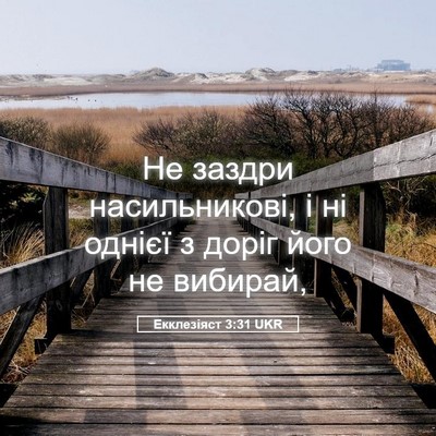 Picture 05 - Екклезіяст 3:31 UKR - Не заздри насильникові, і - Bible Verse Picture